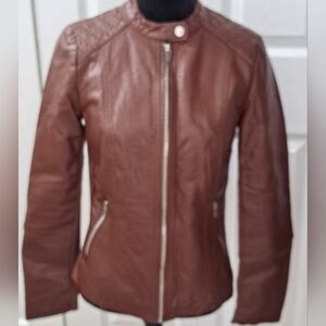 a.n.a. Brown Faux Leather Jacket    Size S
